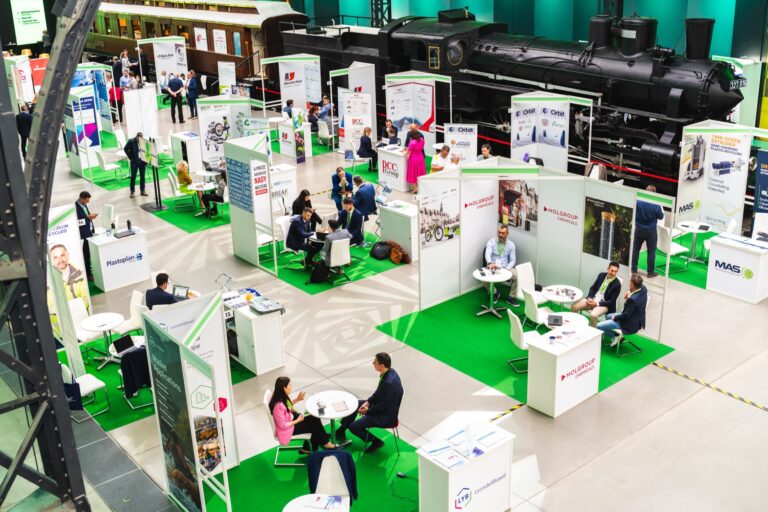 Exhibition floor at a plastics industry conference, Budapest 2024