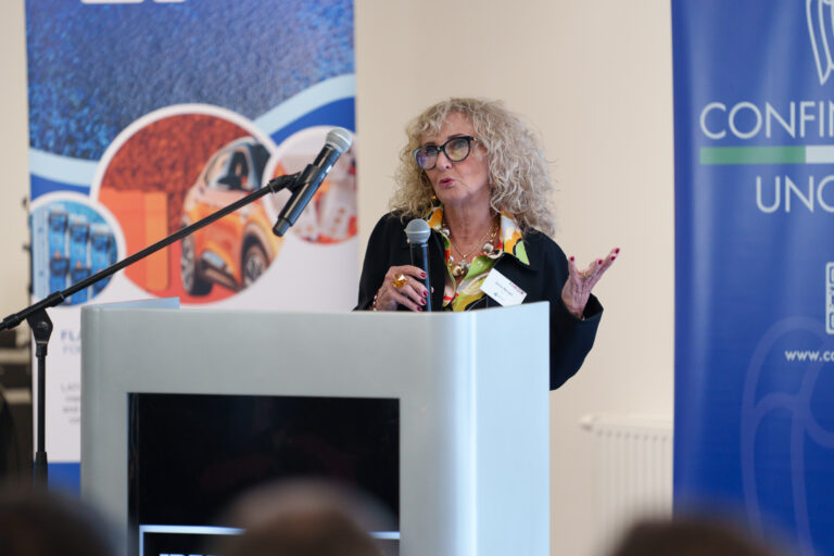 Silvia Merighi speaking in Budapest, 2025